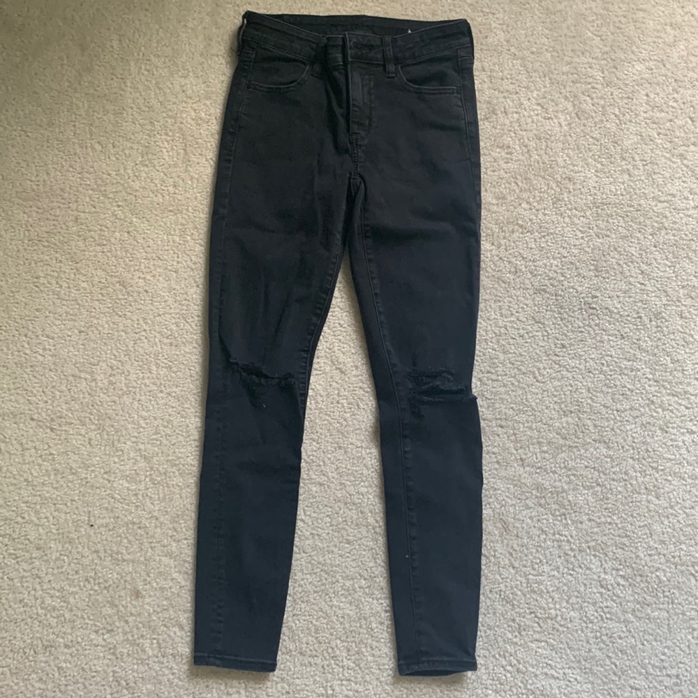 Black ripped American Eagle jeans